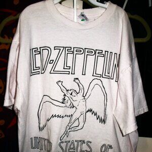 led zeppelin 1977 usa tour xs disressed official tee - jimmy page plant zoso